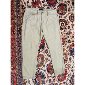 Calliope Linen Blend Pants Size 50 Beige Slim Tailored Euro Minimal